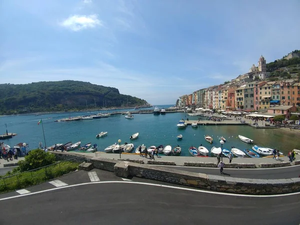 Panorana Porto Venere Liguria Cinque Terre Italia Dall Alto — Foto Stock