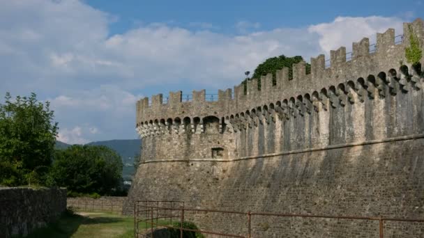 Bastions Château Sarzana Murs Ponts Extérieurs — Video