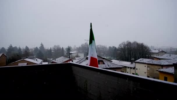 Fin Mars 2020 Neige Emilia Bibbiano Reggio Emilia Sur Les — Video