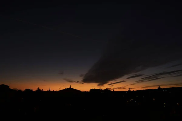 Bibbiano Reggio Emilia Hermoso Amanecer Panorámico Sobre Ciudad —  Fotos de Stock