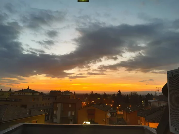 Bibbiano Reggio Emilia Красивый Панорамный Восход Солнца Над Городом — стоковое фото