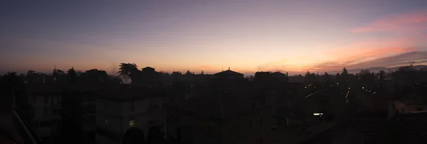 Bibbiano Reggio Emilia Krásný Panoramatický Východ Slunce Nad Městem — Stock fotografie