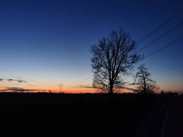 背景に夕日 高品質の写真 — ストック写真