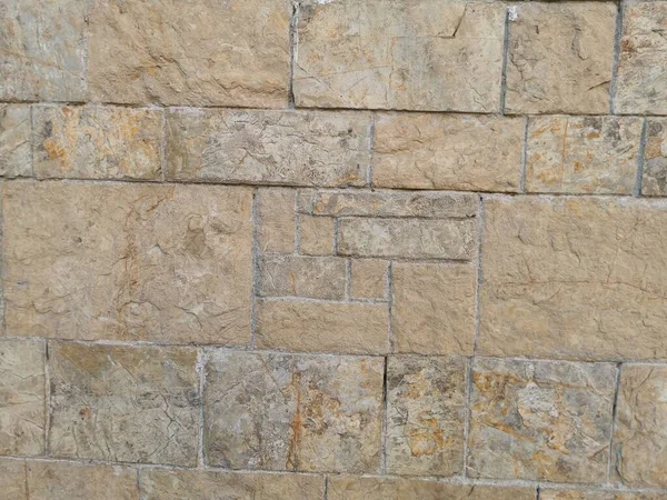 Old Stone Wall Brick Pattern Background Sunny Day — Stock Photo, Image