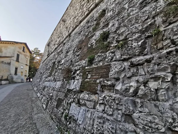 Muros Piedra Piedra Del Castillo Brescia — Foto de Stock