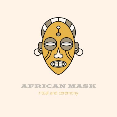 Vektör logo Afrika maskeleri ve dini törenler.