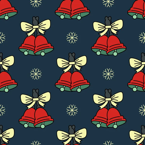 Vector seamless pattern with Christmas bells — Stock Vector