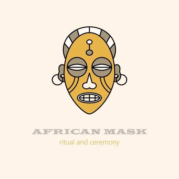 Vector logo African masks and religious ceremonies. — Stock Vector