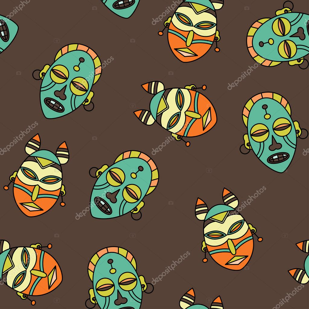 Seamless pattern with voodoo African and American magic vector symbols.