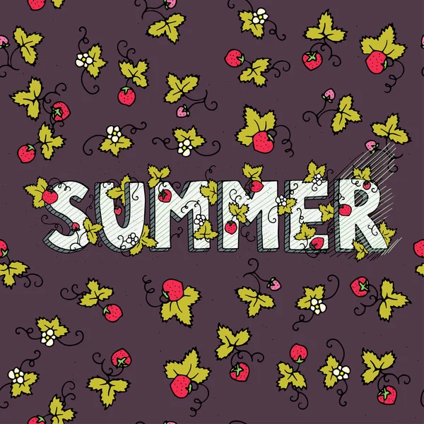 Cartaz de letras único com palavra Summer. Arte vetorial. Ilustração de verão na moda manuscrita . — Vetor de Stock