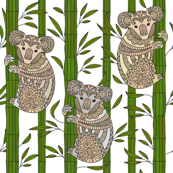 Zentangle vettoriale disegnato a mano koala . — Vettoriale Stock