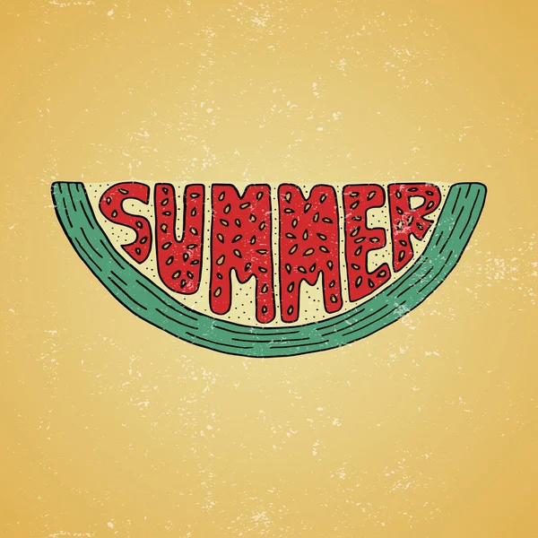 Einzigartiges Schriftzug-Plakat mit einem Wort Sommer. — Stockvektor