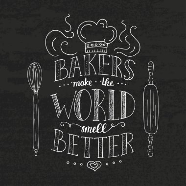 T-shirt tasarım, defter kapağı, ekmek salonu ve kafe için poster için son moda el yazısı illüstrasyon.