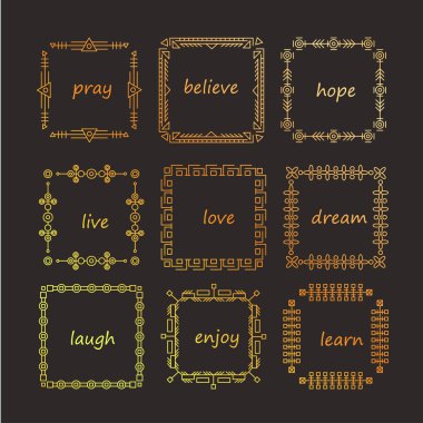 İnce çizgi vektör modern geometrik çerçeveler.