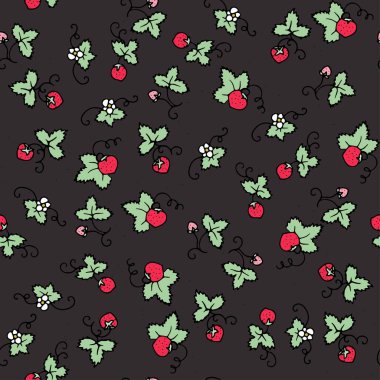 Renk vektör seamless modeli ile tatlı çilek.