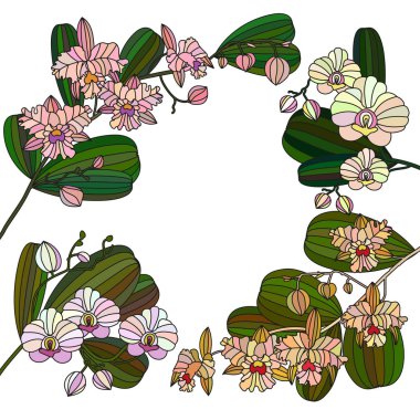 Tropic çiçek - kartla orkide.