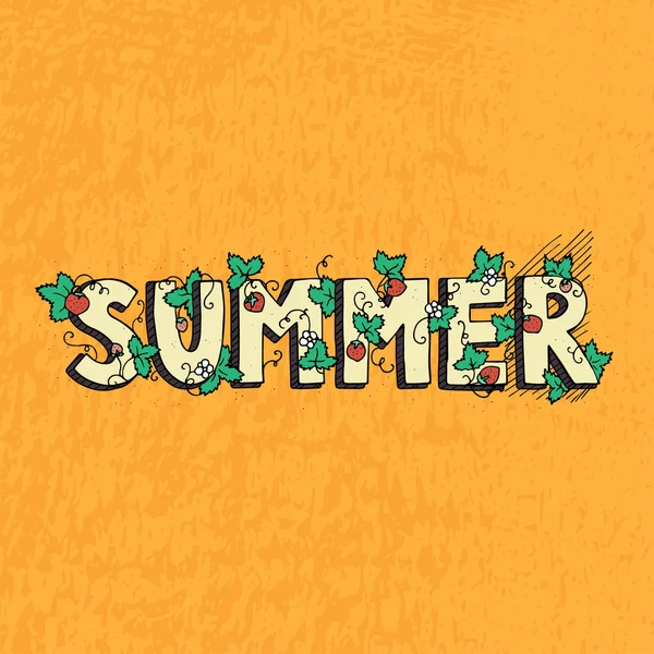 Einzigartiges Schriftzug-Plakat mit Wort Sommer. Vektorkunst. trendige handschriftliche Sommer-Illustration. — Stockvektor