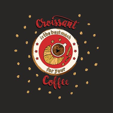 Handdrawn kahve yazı poster.