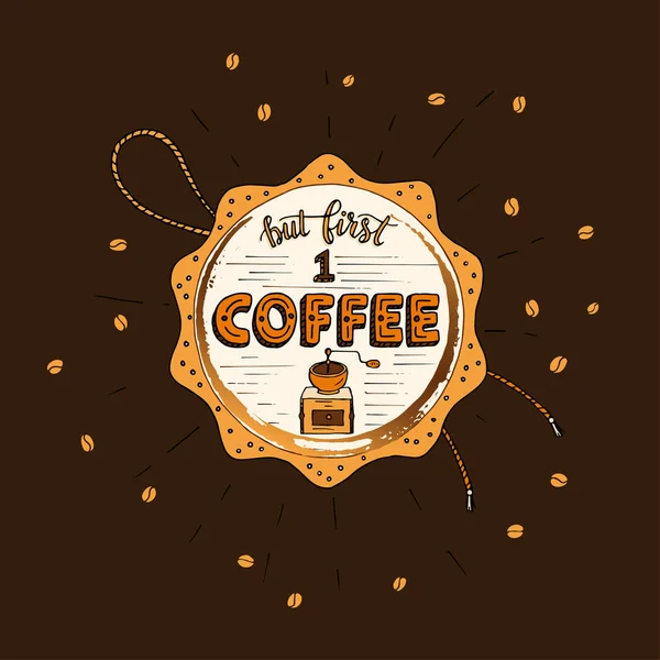 Cartaz de letras COFFEE desenhado à mão . — Vetor de Stock