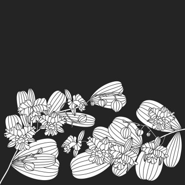 Tropic çiçek - kartla orkide.