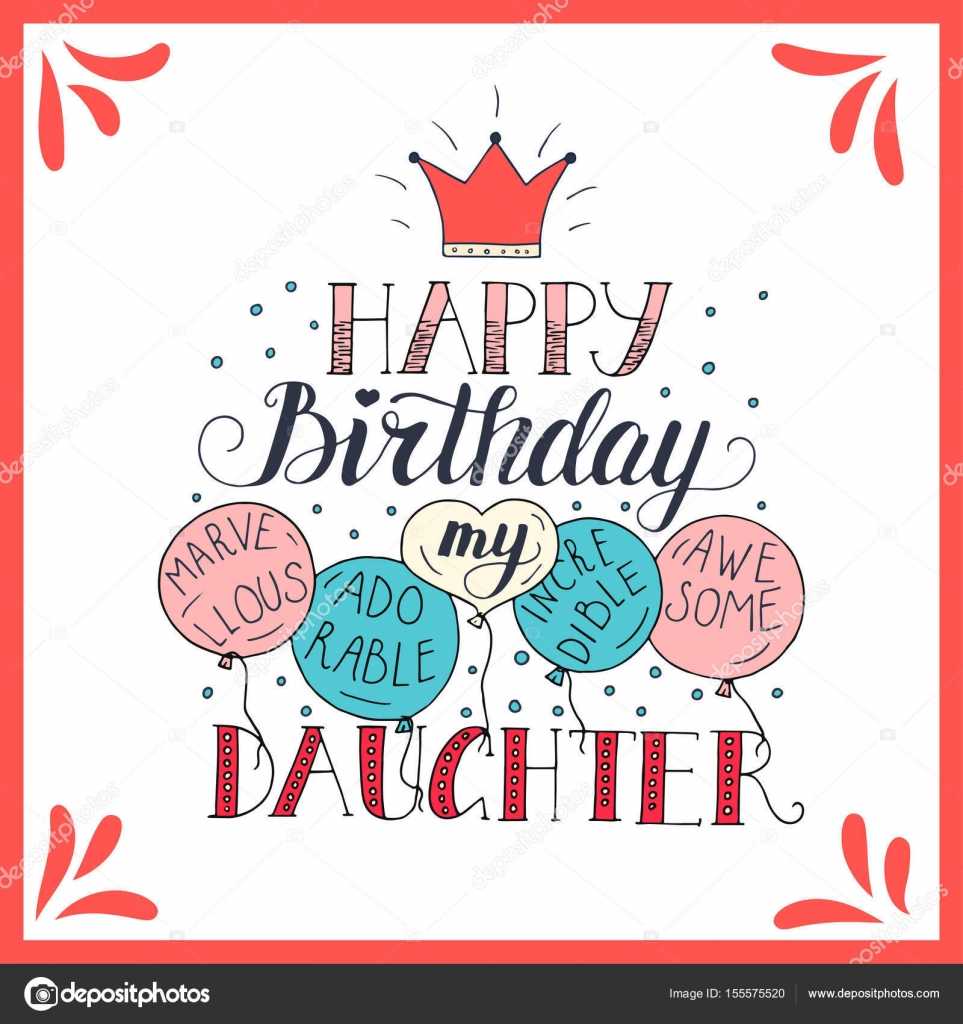 Ongekend Kleur vector verjaardagskaart voor dochter. — Stockvector FO-87