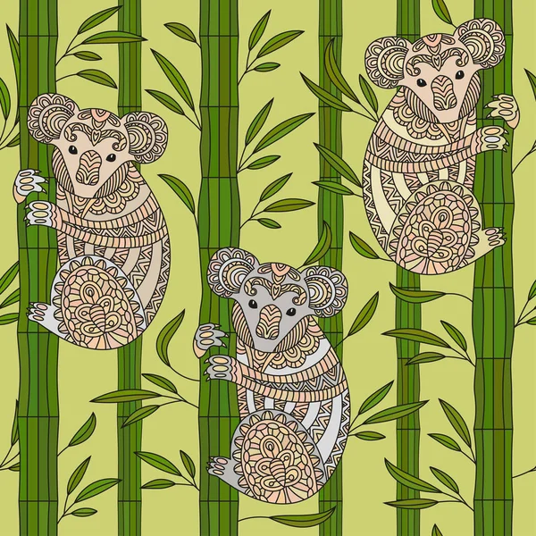 Zentangle vettoriale disegnato a mano koala . — Vettoriale Stock