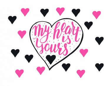 Elle çizilmiş romantik vektör alıntı. Fırça kalemi ile el yazısı. Baskı, tebrik kartları ve fotoğraf bindirmeleri için mükemmel.