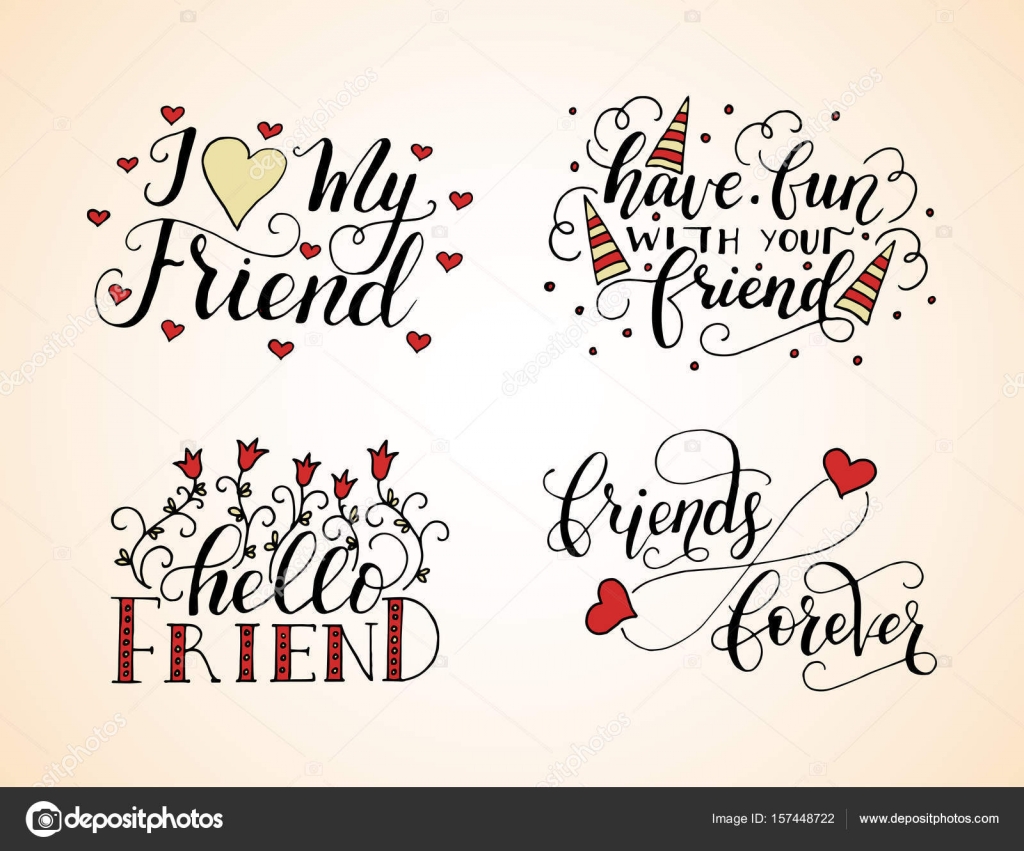 Vektor Schriftzug Fur Den Tag Der Freundschaft Handgezeichnete Einzigartige Kalligrafie Fur Grusskarten Vektorgrafik Lizenzfreie Grafiken C Trihubova Gmail Com 157448722 Depositphotos