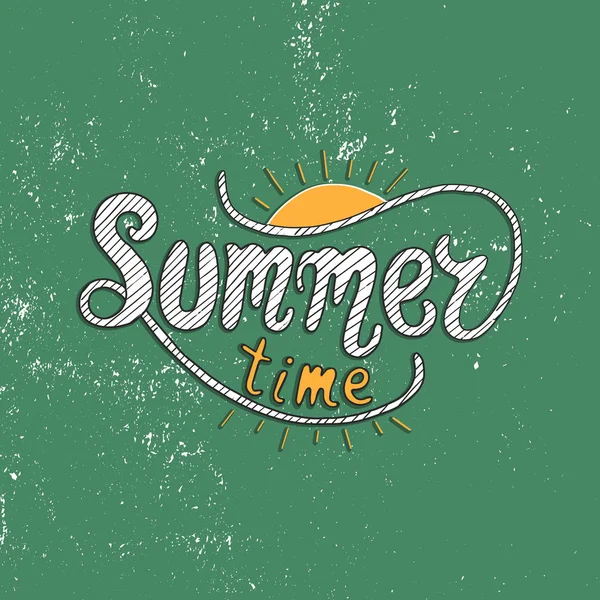 Summer time. Unique lettering poster. Vector art. Trendy handwritten summer illustration. — Stock Vector
