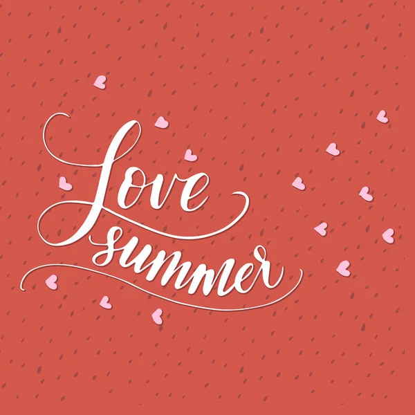 Vector lettering summer card. Handdrawn positive unique calligraphy. — Stock Vector