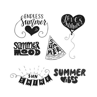 Yaz tırnak toplama vektör el ile çizilmiş.