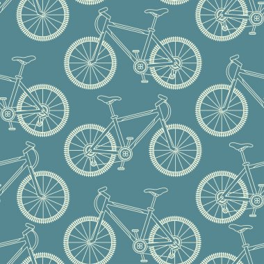 Vector seamless pattern with racing bikes. clipart