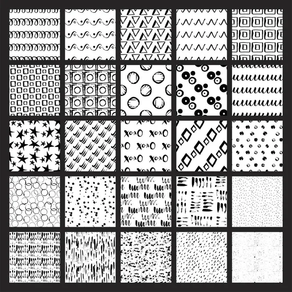 WebBig пакет из 50 векторных ручной работы бесшовные текстуры. Гранж стиль, конечная рука нарисована чернилами, а затем оцифрована в вектор . — стоковый вектор