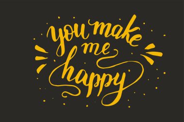 Vektör letterings kartı. Handdrawn olumlu benzersiz hat.