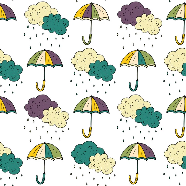 Modèle sans couture automne avec parapluies . — Image vectorielle