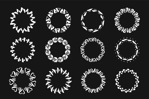 Vektor moderne geometrische handgezeichnete Tintenrahmen. Set von 12 modernen Rahmen. — Stockvektor