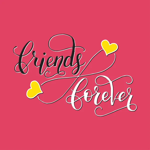 Γράμματα κάρτα για την ημέρα φιλίας. Handdrawn μοναδικό καλλιγραφία για ευχετήριες κάρτες, t-shirts, κούπες, ets. — Διανυσματικό Αρχείο