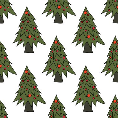 Vektör Noel Noel ağaçları ile seamless modeli.