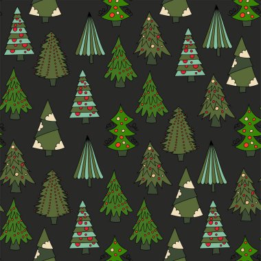 Vektör Noel Noel ağaçları ile seamless modeli.