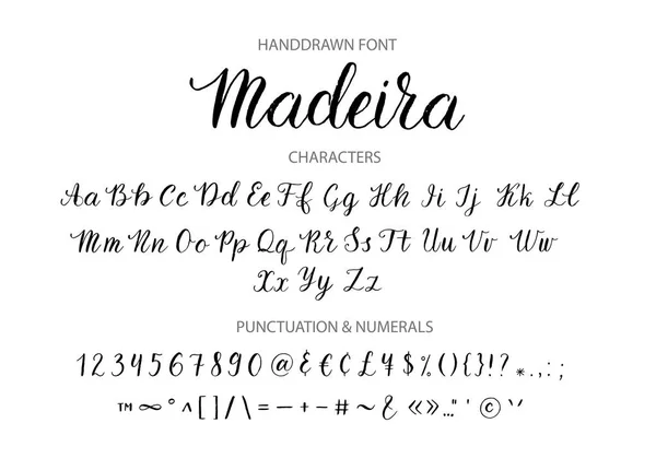 Fuente Handdrawn Vector Script. Estilo cepillo texturizado caligrafía cursiva tipografía . — Archivo Imágenes Vectoriales