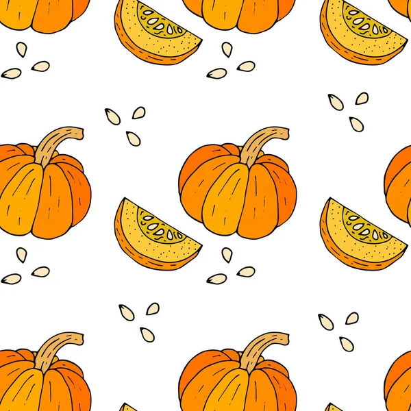 WebSeamless Halloween background with pumpkins. — Stock Vector