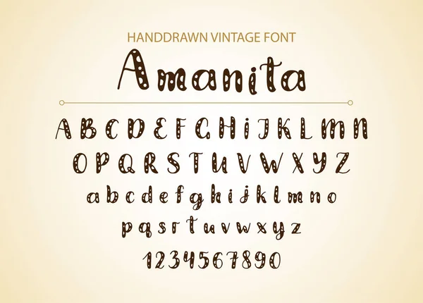 Handgetekende Vector Script lettertype. Weergave stijl cartoon lettertype. — Stockvector