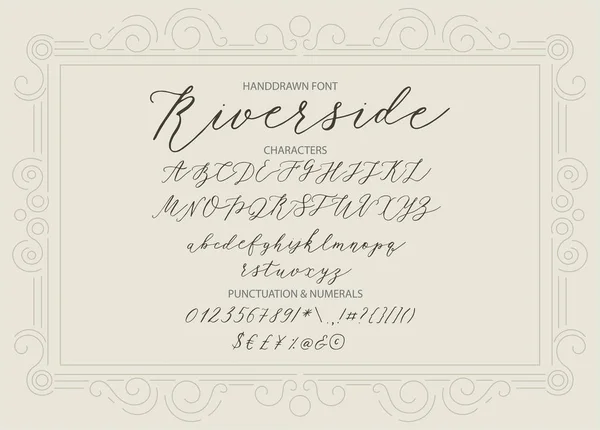 Riverside - ručně psané písmo Script. — Stockový vektor