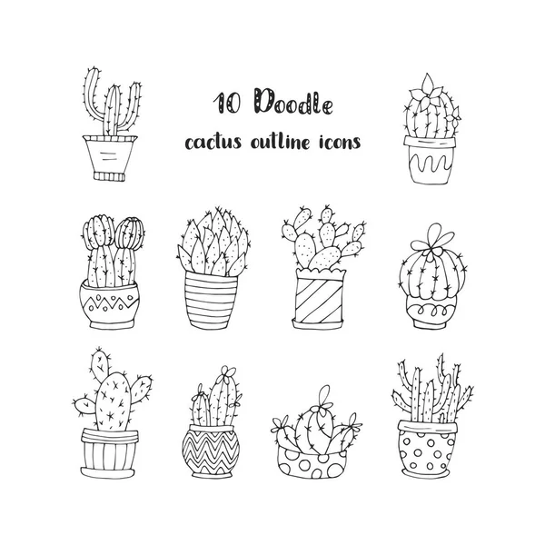 Cactus suculentas ilustrações vetoriais . — Vetor de Stock