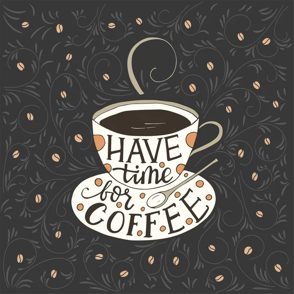 Doodle Векторна лалюстрація з чашкою кави . — стоковий вектор
