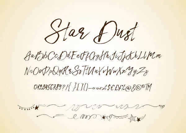 Star dust. Handdrawn vector font. — Stock Vector