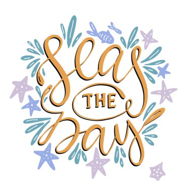 Denizler gün. Vektör kartı.