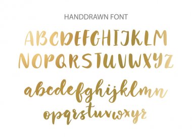 El yazısı fırça yazı tipi. Çizilen fırça tarzı modern hat el.