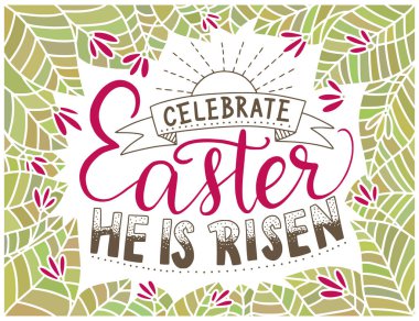 Paskalya vektör yazı kartı.