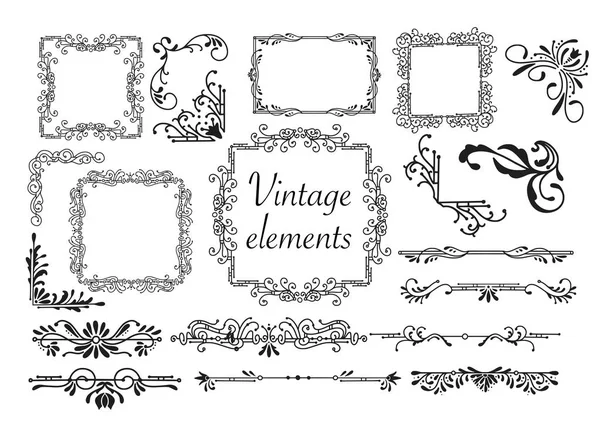 Kit de Elementos Vintage para Invitaciones, Banners, Carteles, Placas, Insignias o Logotipos . — Vector de stock